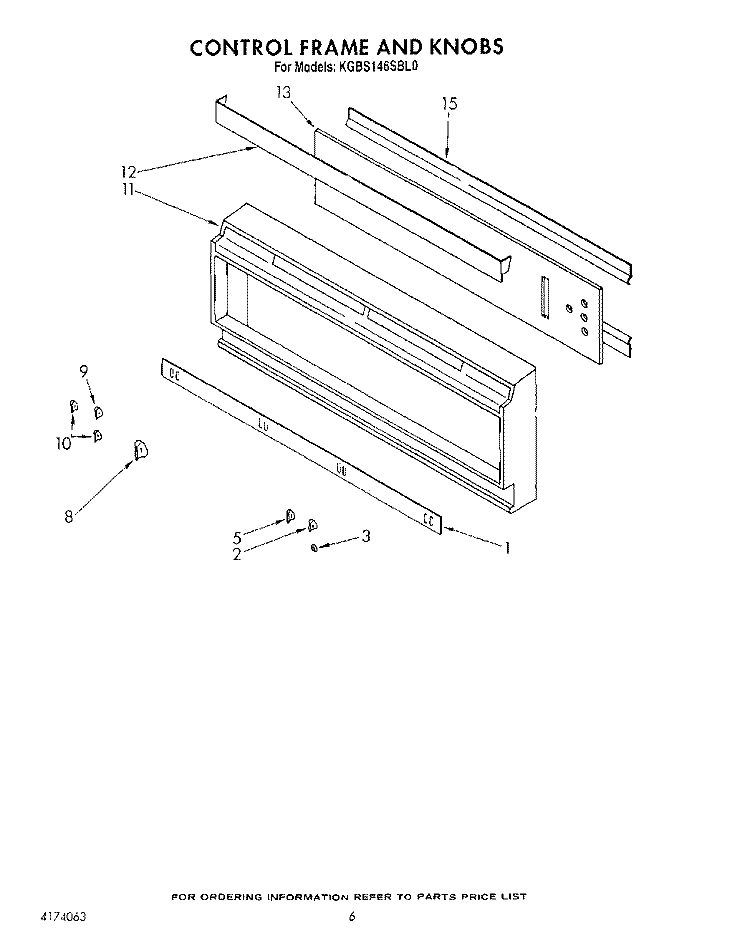 CONTROL FRAME AND KNOBS Diagram and Parts List for KGBS146SBL0  KitchenAid Wall Oven