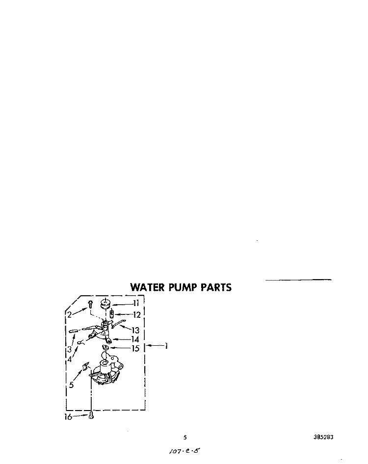 WATER PUMP Diagram and Parts List for CFA2500W6  Whirlpool Washer