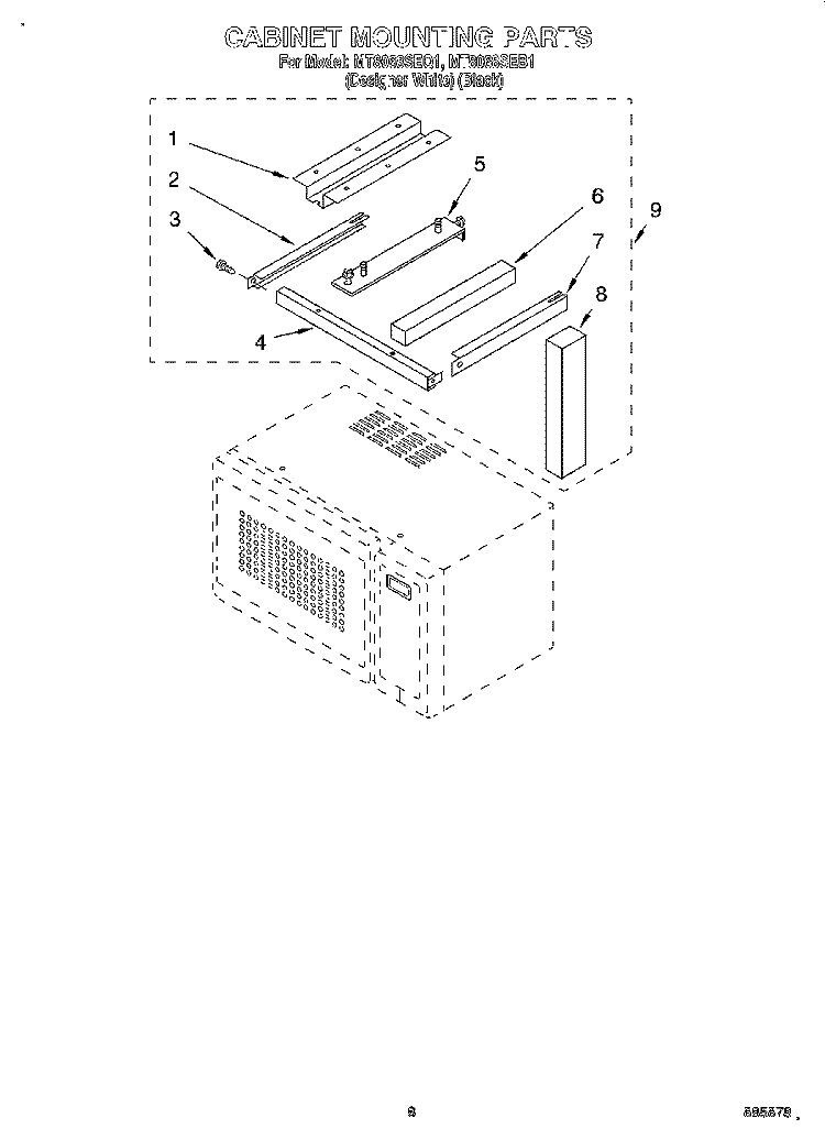 CABINET MOUNTING Diagram and Parts List for MT8068SEQ1  Whirlpool Microwave