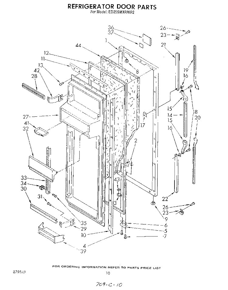 REFRIGERATOR DOOR Diagram and Parts List for ED25SMXRWR2  Whirlpool Refrigerator