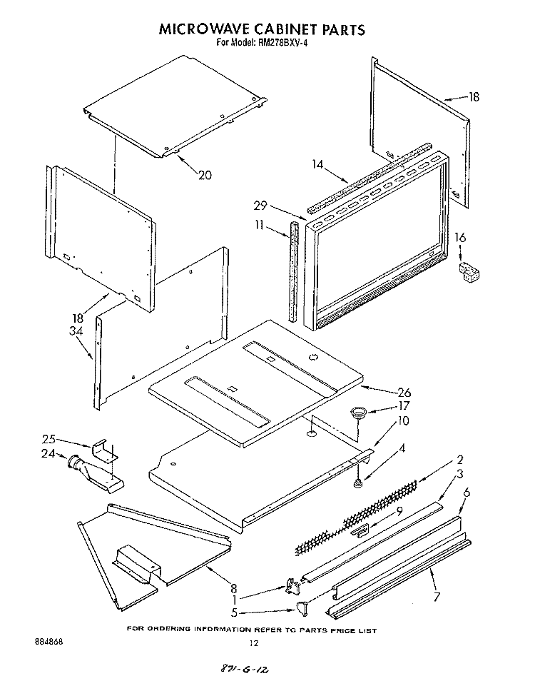 MICROWAVE CABINET , LIT/OPTIONAL Diagram and Parts List for RM278BXV4  Whirlpool Microwave Oven Combo