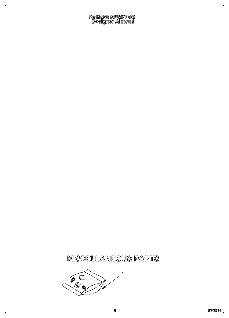MISCELLANEOUS Diagram and Parts List for DU980QPDZ0  Whirlpool Dishwasher