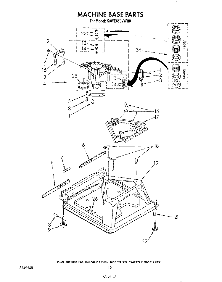 MACHINE BASE Diagram and Parts List for KAWE650VAL0  KitchenAid Washer
