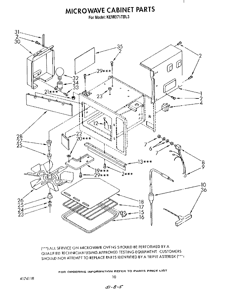 MICROWAVE CABINET Diagram and Parts List for KEMI371TBL3  KitchenAid Microwave Oven Combo