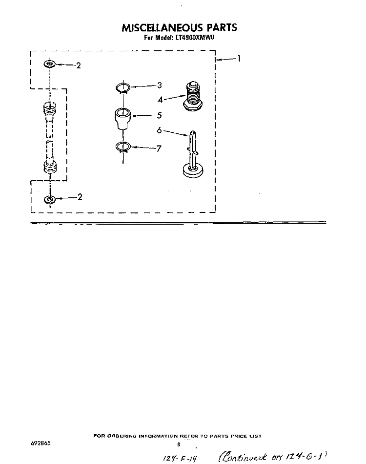 MISCELLANEOUS, LITERATURE AND OPTIONAL Diagram and Parts List for LT4900XMW0  Whirlpool Washer Dryer Combo