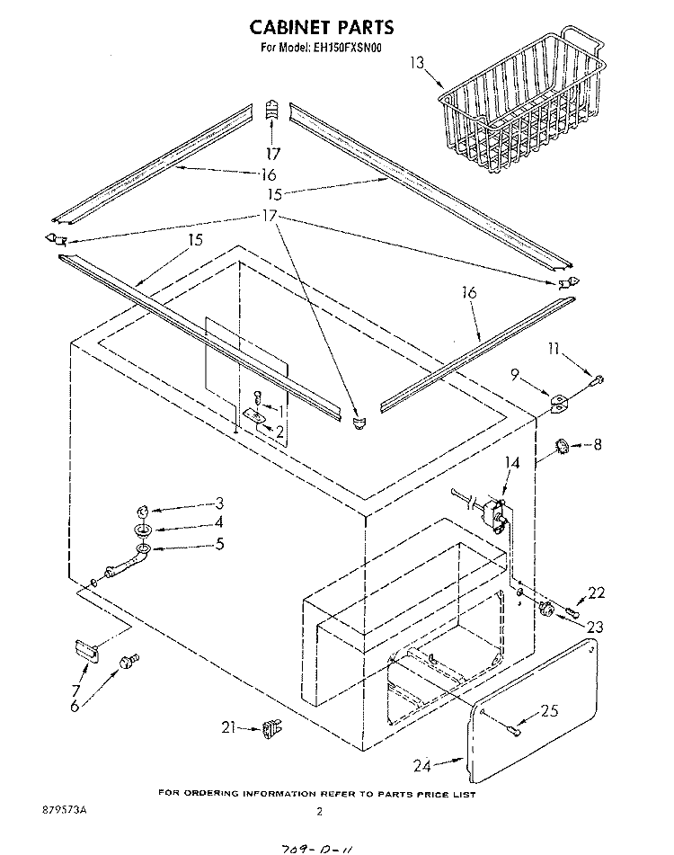 SECTION Diagram and Parts List for EH150FXSN00  Whirlpool Freezer