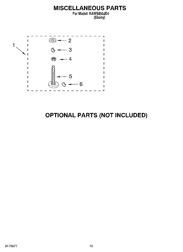 MISCELLANEOUS, OPTIONAL Diagram and Parts List for KAWS855JE4  KitchenAid Washer
