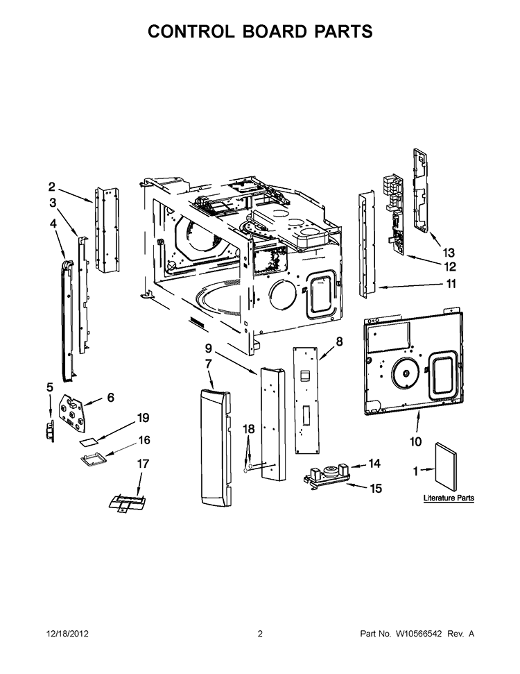 CONTROL BOARD PARTS Diagram and Parts List for KHHC2090SSS4  KitchenAid Microwave