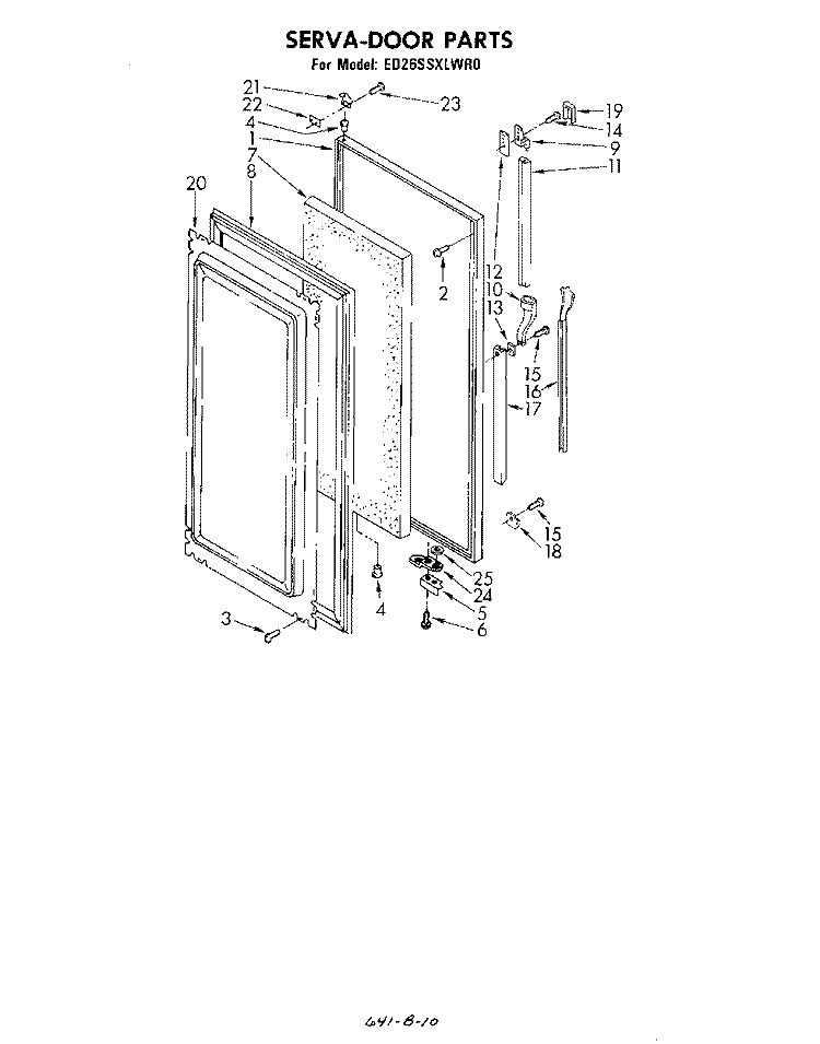 SERVA DOOR Diagram and Parts List for ED26SSXLWR0  Whirlpool Refrigerator