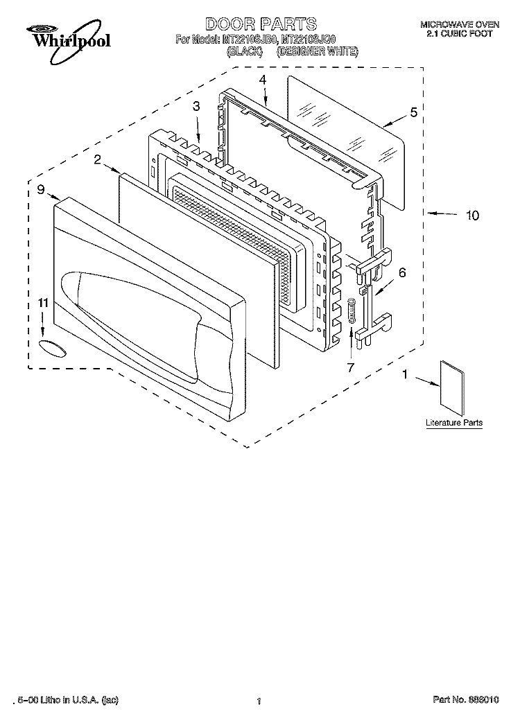 EXTERIOR DIMENSIONS, CUTOUT DIMENSIONS Diagram and Parts List for MT2210SJQ0  Whirlpool Microwave