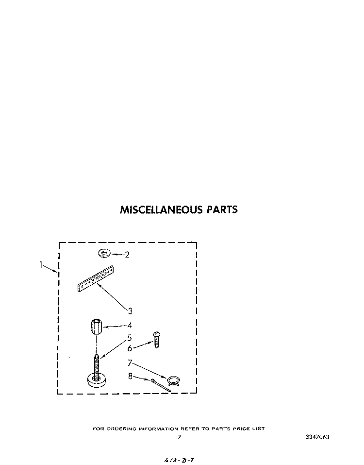 MISCELLANEOUS Diagram and Parts List for LA5430XPW5  Whirlpool Washer