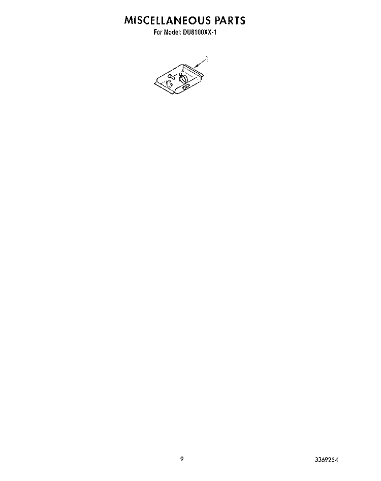 MISCELLANEOUS, LIT/OPTIONAL Diagram and Parts List for DU8100XX1  Whirlpool Dishwasher