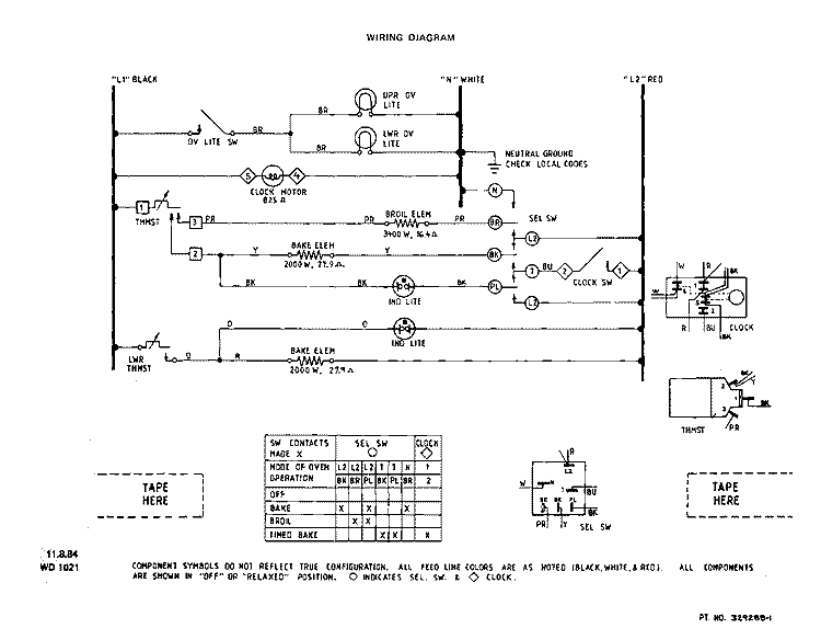 WIRING DIAGRAM Diagram and Parts List for 2035B0A  Roper Range