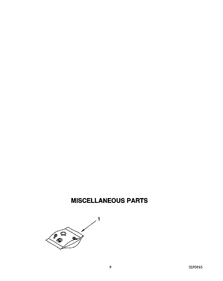 MISCELLANEOUS Diagram and Parts List for DU8550XX1  Whirlpool Dishwasher