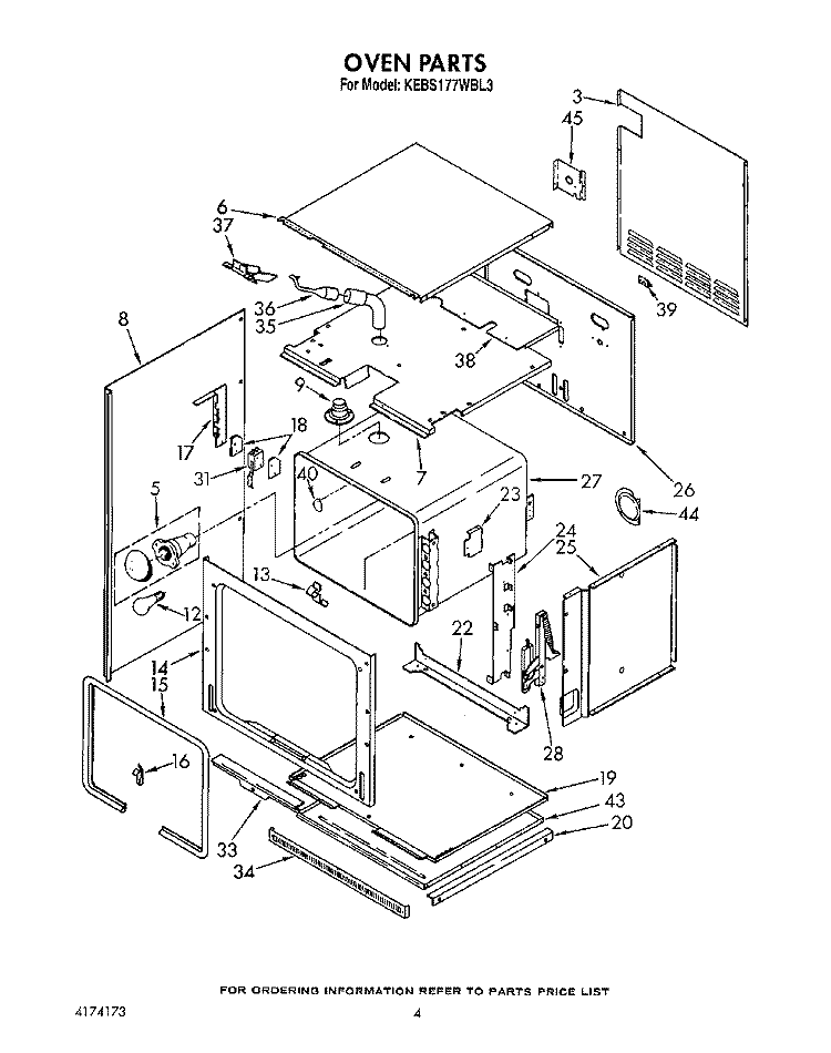 OVEN, OPTIONAL Diagram and Parts List for KEBS177WAL3  KitchenAid Wall Oven
