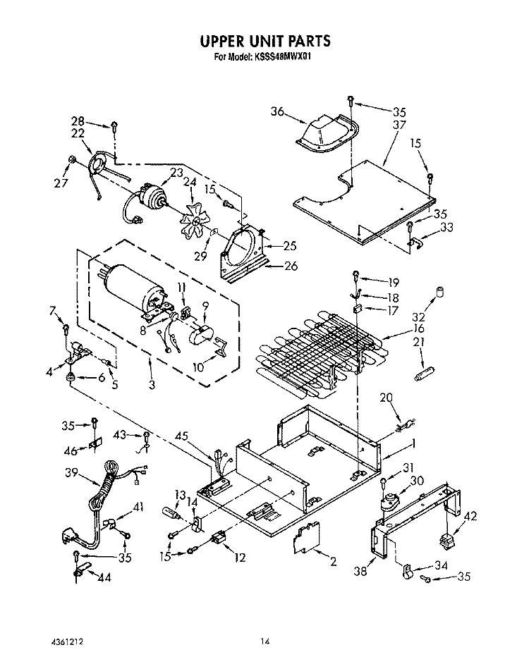 UPPER UNIT, LIT/OPTIONAL Diagram and Parts List for KSSS48MWX01  KitchenAid Refrigerator