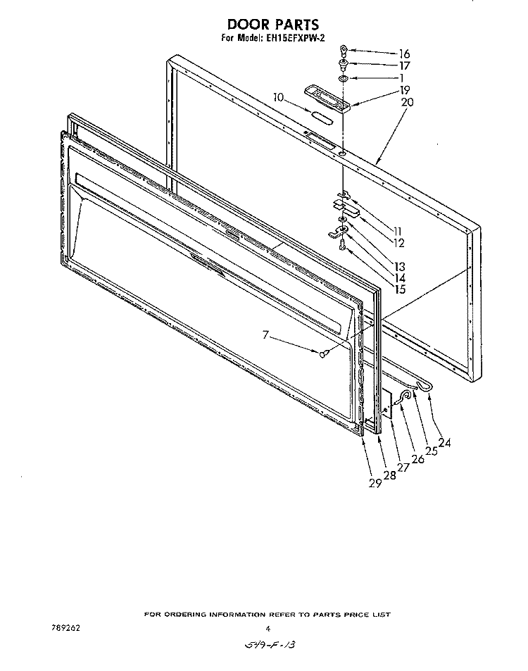 SECTION Diagram and Parts List for EH15EFXPW2  Whirlpool Freezer