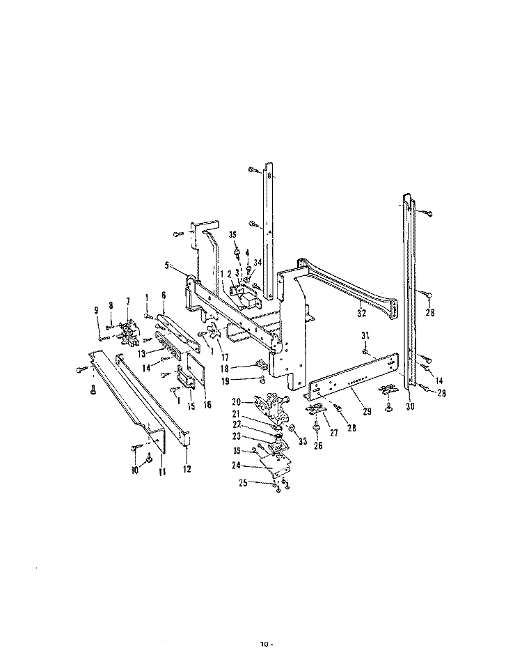 FRAME Diagram and Parts List for 8585L00  Roper Dishwasher