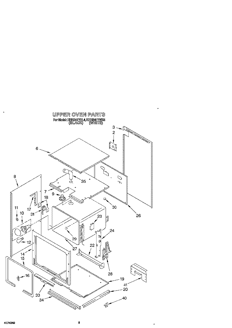 UPPER OVEN, OPTIONAL Diagram and Parts List for KEBI241YBL4  KitchenAid Wall Oven