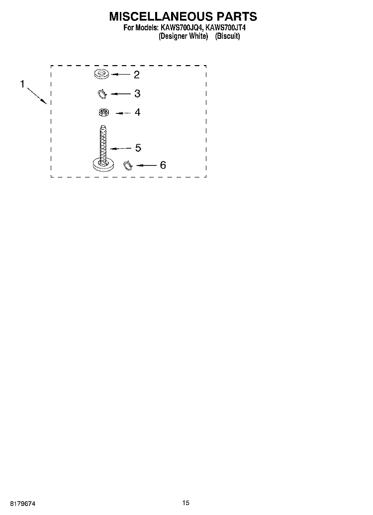 MISCELLANEOUS Diagram and Parts List for KAWS700JQ4  KitchenAid Washer