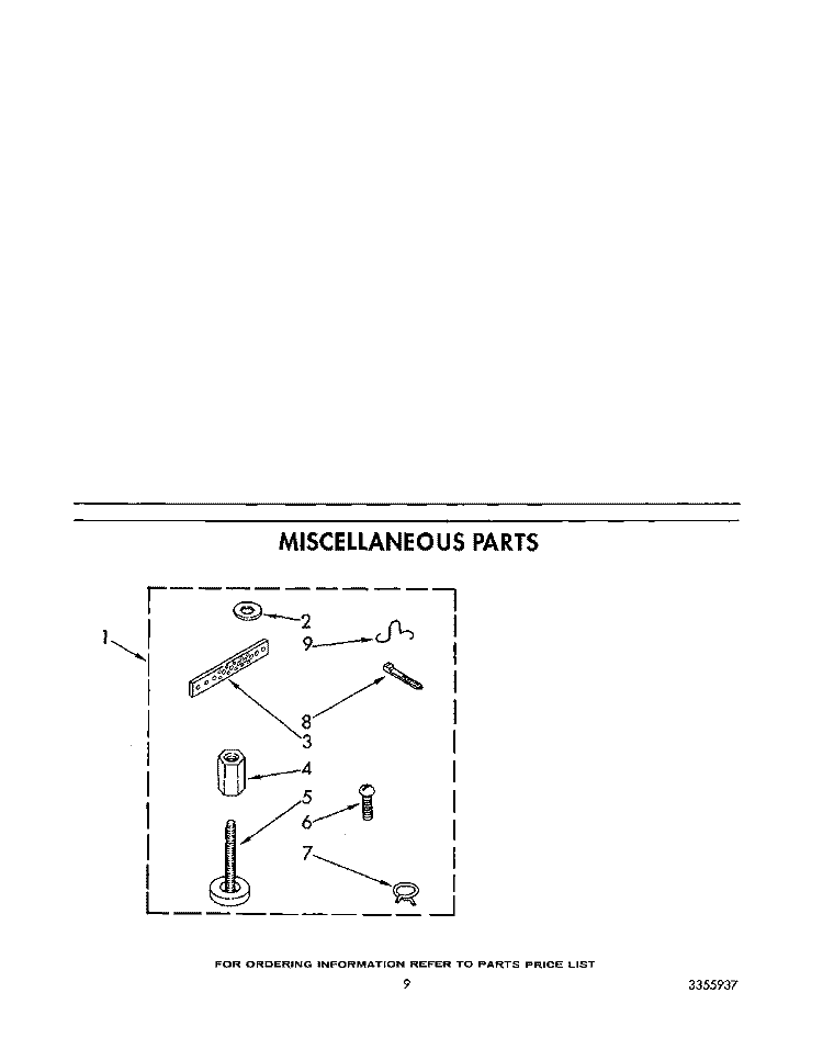 MISCELLANEOUS Diagram and Parts List for KAWE660WWH2  KitchenAid Washer