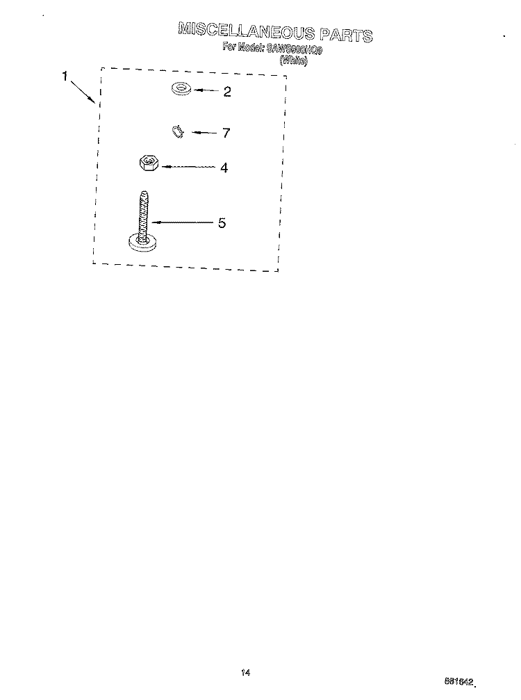 MISCELLANEOUS, OPTIONAL Diagram and Parts List for SAWS900HQ0  Whirlpool Washer