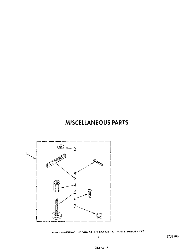 MISCELLANEOUS Diagram and Parts List for LA9800XTN0  Whirlpool Washer