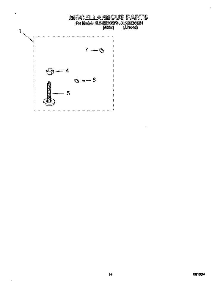 MISCELLANEOUS, LIT/OPTIONAL Diagram and Parts List for 3LSR5233BN1  Whirlpool Washer