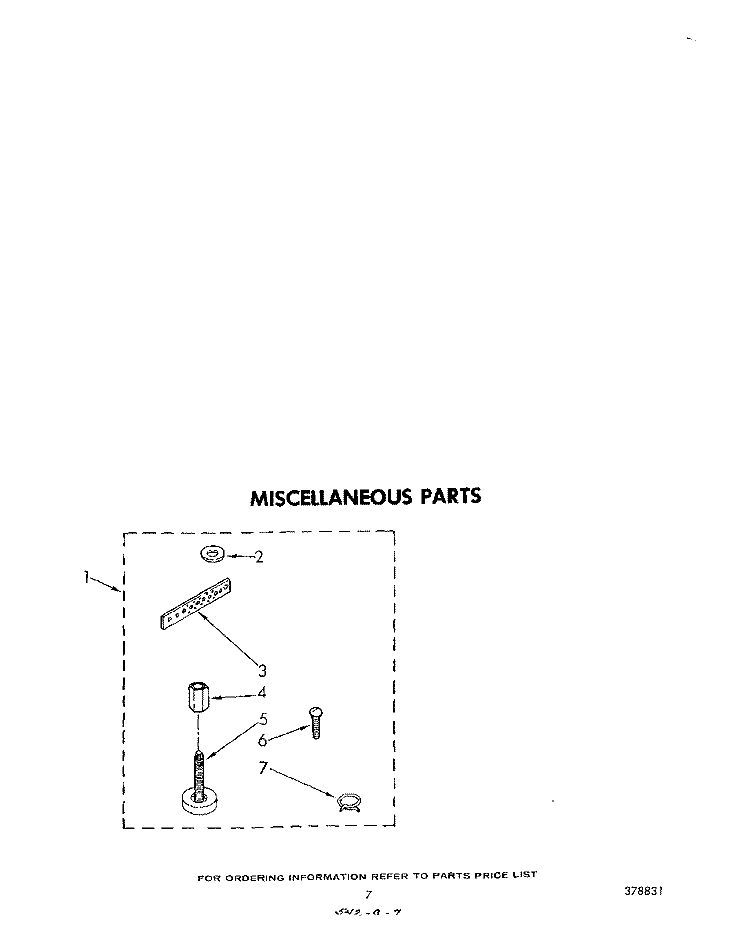 MISCELLANEOUS Diagram and Parts List for LA7450XMW0  Whirlpool Washer