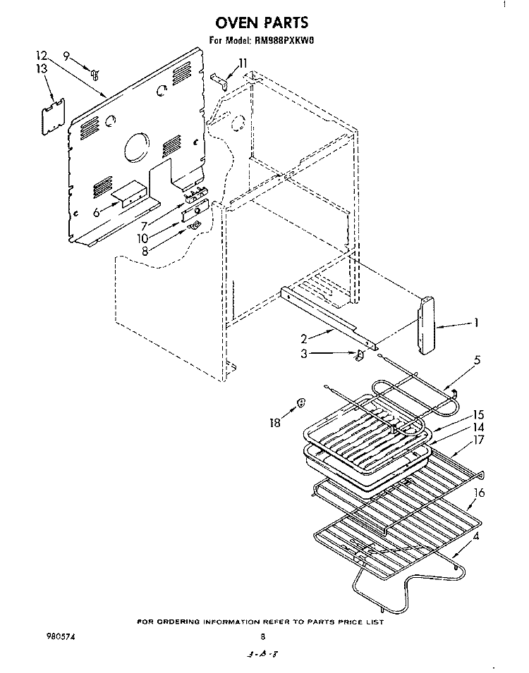 OVEN (CONTINUED) Diagram and Parts List for RM988PXKW0  Whirlpool Microwave Oven Combo