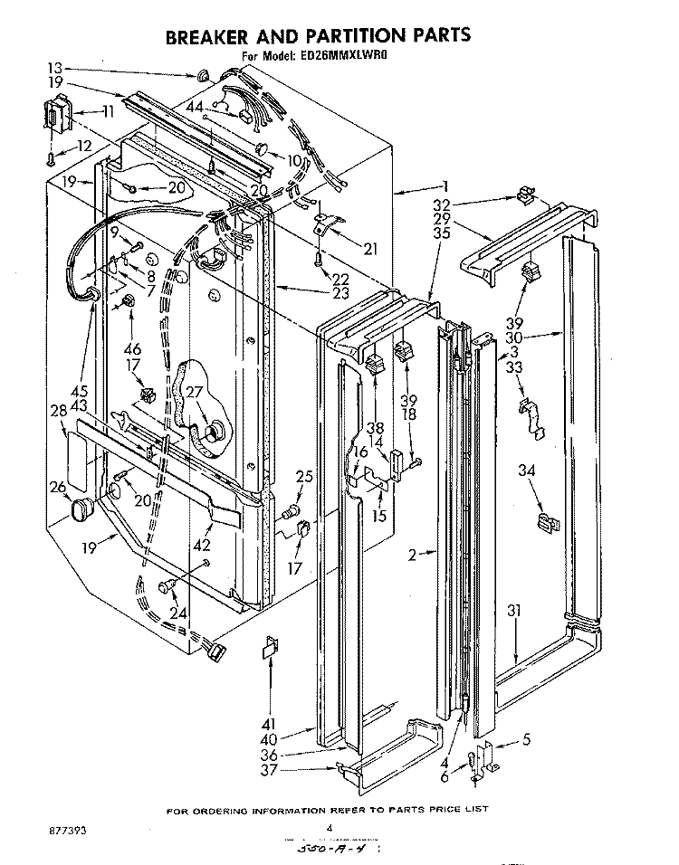BREAKER AND PARTITION Diagram and Parts List for ED26MMXLWR0  Whirlpool Refrigerator