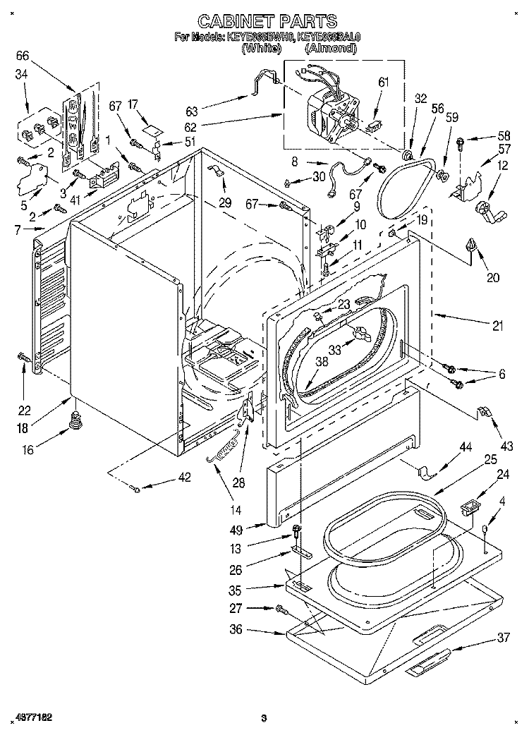 SECTION Diagram and Parts List for KEYE665BAL0  KitchenAid Dryer