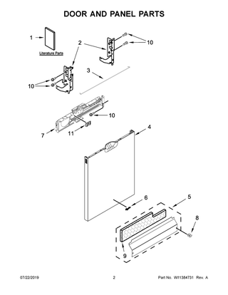 Part Location Diagram of W11290942 Whirlpool Tech Sheet