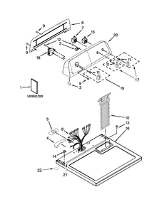 Top And Console Parts Diagram and Parts List for YIED4771DQ0  Inglis Dryer