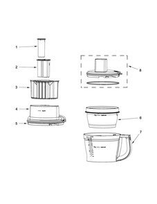 Bowl And Lid Parts Diagram and Parts List for 5KFP1444AFP0  KitchenAid Food Processor