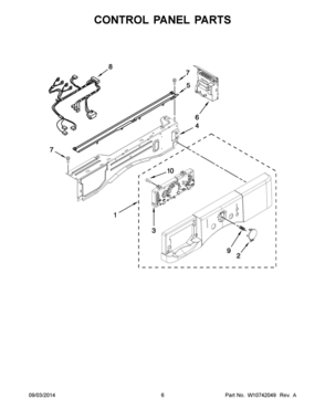 04 - CONTROL PANEL PARTS Diagram and Parts List for YWFW9050XW01  Whirlpool Washer