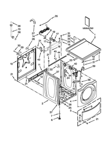 Top And Cabinet Parts Diagram and Parts List for 11041932510  Kenmore Washer