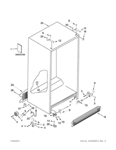 Cabinet Parts Diagram and Parts List for 10641124210  Kenmore Refrigerator