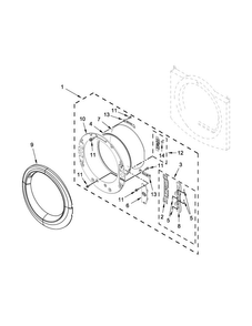 Door Parts Diagram and Parts List for 7MWED90HEFW0  Whirlpool Dryer