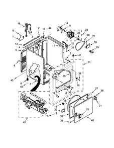 Cabinet Parts Diagram and Parts List for 11076132412  Kenmore Dryer