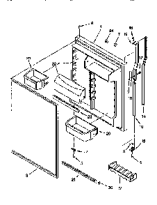 Refrigerator Door Diagram and Parts List for KTRSKDBL03  KitchenAid Refrigerator