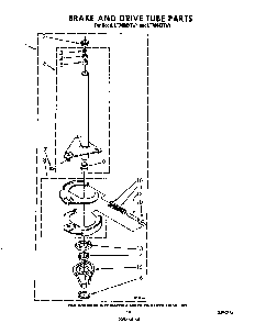 Brake And Drive Tube Diagram and Parts List for LT5004XTW1  Whirlpool Washer Dryer Combo