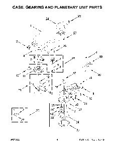 Case, Gearing And Planetary Unit Parts Diagram and Parts List for 5K45SSWWH0  KitchenAid Mixer