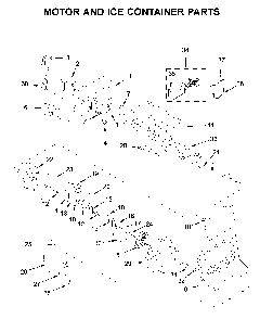 Motor and ice container parts Diagram and Parts List for WRS331SDHB02  Whirlpool Refrigerator