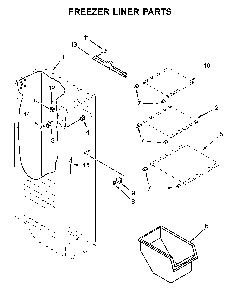Freezer liner parts Diagram and Parts List for WRS325SDHW04  Whirlpool Refrigerator