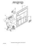 INNER DOOR PARTS Diagram and Parts List for DU1345XTVB2  Whirlpool Dishwasher