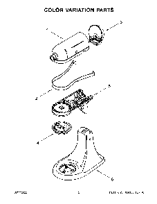 Color Variation Parts Diagram and Parts List for 5KSM150PSWCU0  KitchenAid Mixer