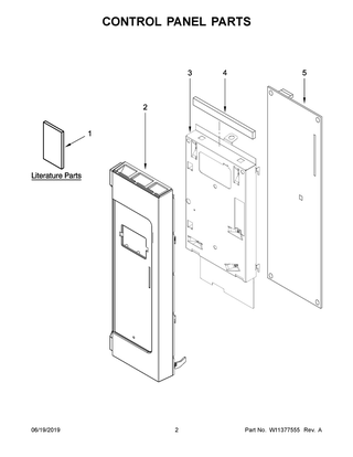 Control Panel Parts Diagram and Parts List for WMH31017HW3  Whirlpool Microwave