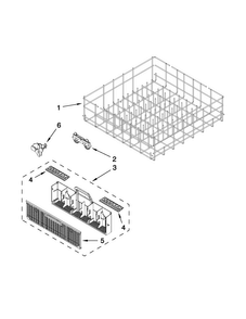 Lower Rack Parts Diagram and Parts List for WDF530PSYB6  Whirlpool Dishwasher