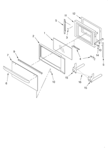 Microwave Door/optional Diagram and Parts List for KEHC309JSS  KitchenAid Microwave Oven Combo